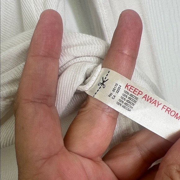 Free People - NWT Sea Salt Ribbed Ivory Slouchy Long Sleeve Top Size Small - Picture 12 of 13